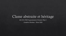 Classe abstraite et héritage by Programmation Orientée Objet